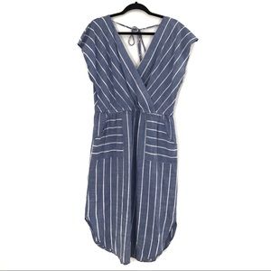 🌙Universal Thread Striped Denim Wrap Dress XXL